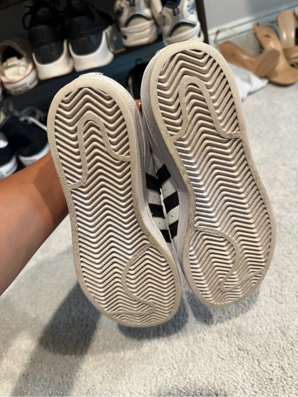 adidas Off-White & Black Low-Top Athletic Sneakers